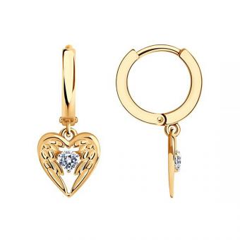 Sokolov Ohrhänger aus 585 Rotgold mit Zirkonia