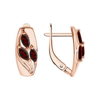 Sokolov Серьги из золота 375 пробы с гранатами