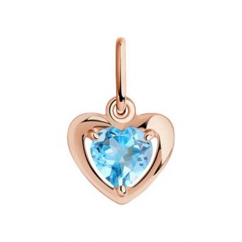 Sokolov Anhänger Herz aus 585 Rotgold mit Topas