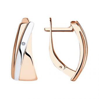 Sokolov Ohrringe aus 925 Silber vergoldet mit Brillanten