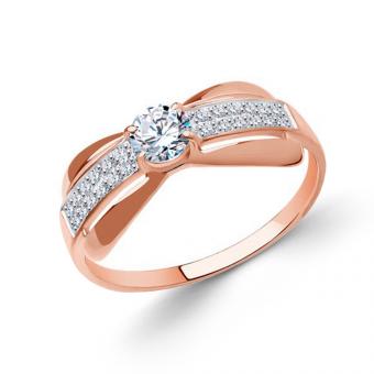 Sokolov Damenring aus vergoldetem 925 Silber mit Zirkonia