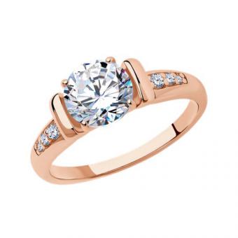 Sokolov Damenring aus vergoldetem 925 Silber mit Zirkonia