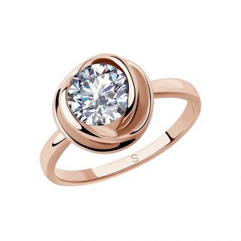 Sokolov Кольцо из позолоченного серебра 925 пробы с фианитами 