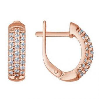 Sokolov Ohrringe aus 925 Silber vergoldet mit Zirkonia