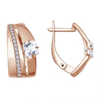 Sokolov Ohrringe aus 925 Silber vergoldet mit Zirkonia