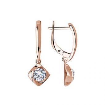 Sokolov Серьги из позолоченного серебра 925 пробы с фианитами