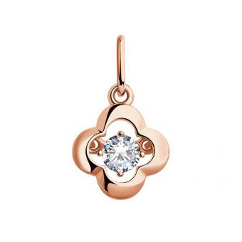 Sokolov cloverleaf pendant in 925 silver gold-plated with zirconia