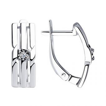 Sokolov Серьги из серебра 925 пробы с бриллиантами