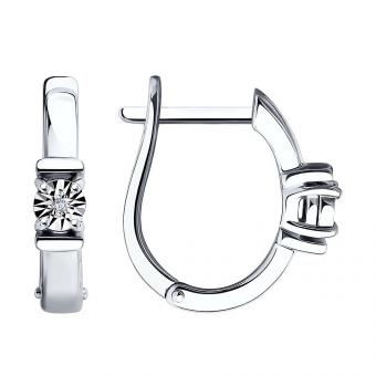 Sokolov Серьги из серебра 925 пробы с бриллиантами