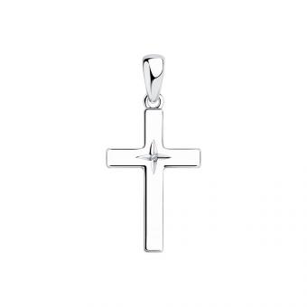 Sokolov Anhänger Kreuz aus 925 Silber mit einem Brillanten