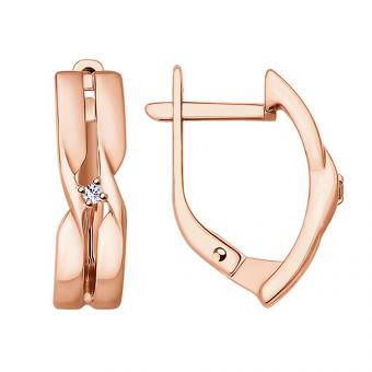 Sokolov Ohrringe aus vergoldetem 925 Silber mit Brillanten