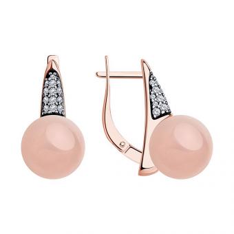 Sokolov Ohrringe aus vergoldetem 925 Silber mit Quarz und Zirkonia