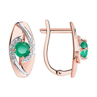 Sokolov Серьги из красного золота 585 пробы с агатом