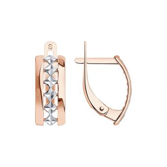 Sokolov Серьги из красного золота 585 пробы с алмазной гранью