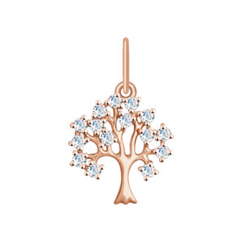 Sokolov Подвеска-дерево из золота 585 пробы с фианитами