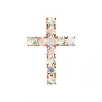 Sokolov Подвеска - крестик из золота 585 пробы с опалами