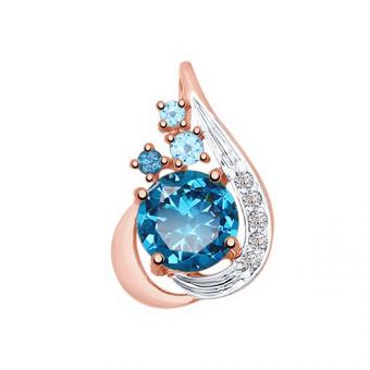 Sokolov Anhänger aus 585 Rotgold mit Topasen und Zirkonia