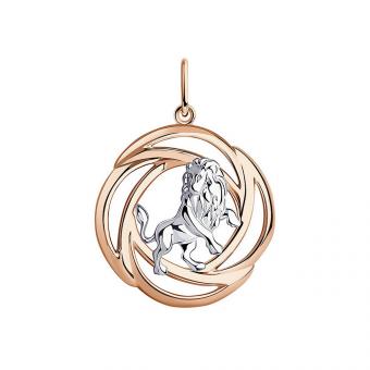 DIAMANT Кулон со знаком зодиака Лев из позолоченного серебра 925 пробы