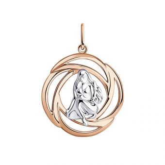 Diamant Sternzeichen-Anhänger Jungfrau aus vergoldetem 925 Silber