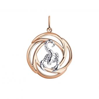 Diamant Sternzeichen-Anhänger Skorpion aus vergoldetem 925 Silber