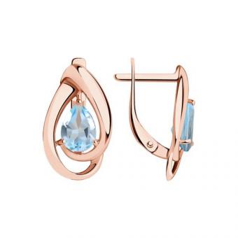Diamant Ohrringe aus vergoldetem 925 Silber mit Topas