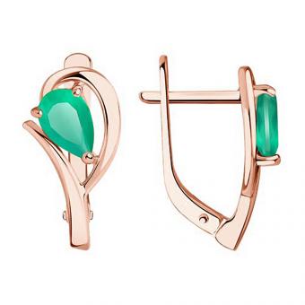 Diamant Серьги из красного золота 585 пробы с агатами