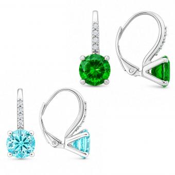 925 silver earrings with zirconia in 2 color variations