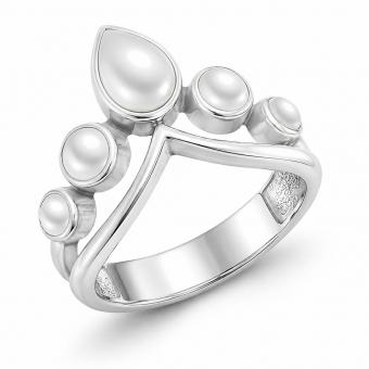 Ladies' ring "Crown" with mother-of-pearl in 925 silver