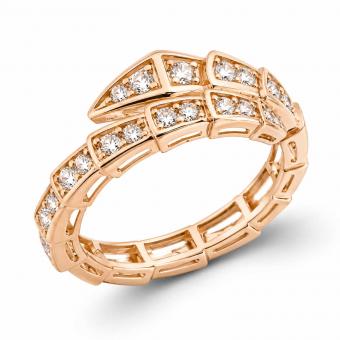 Damenring aus 585er Rotgold mit Zirkonia im extravaganten Design 17.5 mm