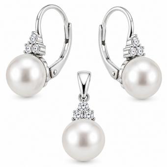 Schmuckset aus 925 Sterling Silber mit Perlen – Ohrringe & Anhänger