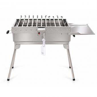 Rambo Grill Set – Edelstahl-Mangal mit Grillaufsatz für 11 automatisch drehende Spieße