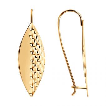 Sokolov Серьги из красного золота 585 пробы с алмазной гранью