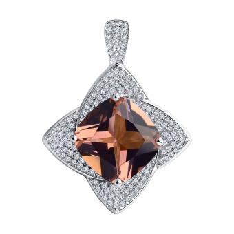 Подвеска из серебра с ситаллом и фианитами