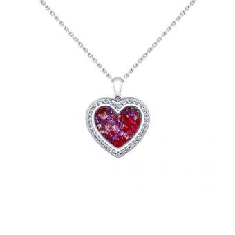 SET Damenkette aus Silber in 55cm + Herz Anhänger aus 925 Silber mit Zirkonia, Saphir und Sitall | Kaufbei Schmuck