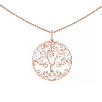 Sokolov set in gold plated 925 silver: round pendant and necklace