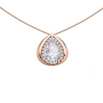 Sokolov set in gold plated 925 silver: drop pendant with zirconia + necklace