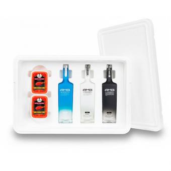 SET Präsident - 3 Sorten Premium Vodka AMG + 2 BARIN Premium Gold Ketakaviar (gesamt 500g)