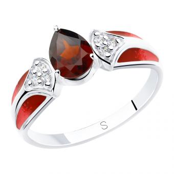 Damenring mit Grant, Zirkonia und Emaille | Kaufbei Schmuck