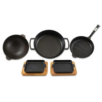 BriZoll a 5-piece cookware set made from high-quality cast iron