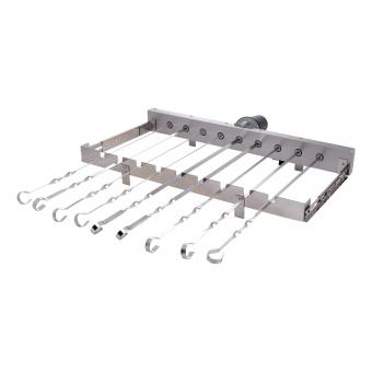 SANIN Grillaufsatz für 9 Spieße mit Elektromotor und Grillfön