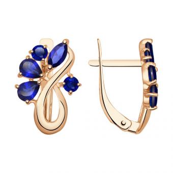 Sokolov Серьги из золота 585 пробы с синими сапфирами