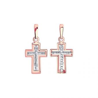 Sokolov Крестик из красного и белого золота 585 пробы