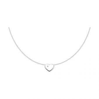Sokolov Цепочка с кулоном в форме сердца из серебра 925 пробы с бриллиантом