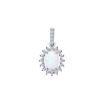 Sokolov Подвеска из серебра 925 пробы с опалом и фианитами