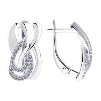 Серьги из серебра 925 пробы с фианитами