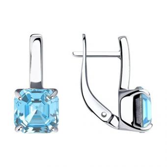 Sokolov Серьги из серебра 925 пробы с кристаллами Swarovski