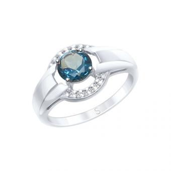 Sokolov Damenring aus 925 Silber mit einem Topas und Zirkonia