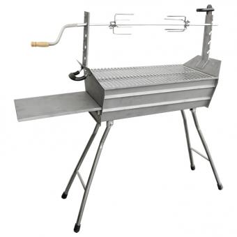 Mangal "Ritter" mit Drehspieß, HLB: 106 x 110 x 33 cm, mit Klappbeinen, Edelstahl 2 mm