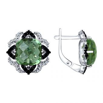 Серьги из серебра с миксом камней