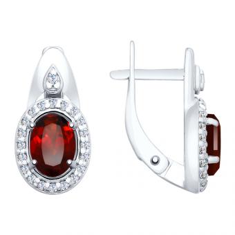 Ohrhänger Silber mit Granat und Zirkonia | Kaufbei Schmuck
